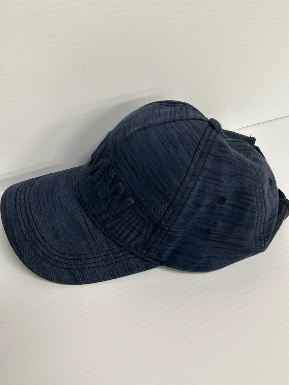 BMW OEM Raised Logo Embroidered Baseball Cap One Size Navy Blue Adjustable Strap